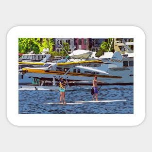 Seattle float plane on lake union Sticker